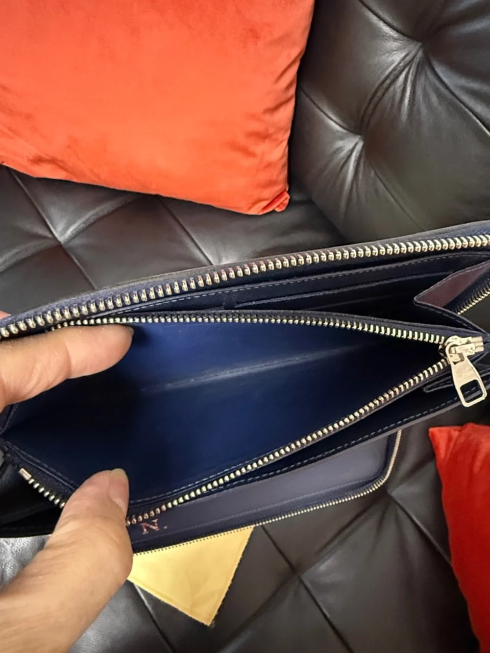 Louis Vuitton Deep Blue Zip Wallet in Textured Leather - Picture 16 of 16